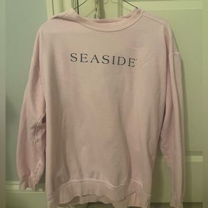 Pink and navy seaside crewneck